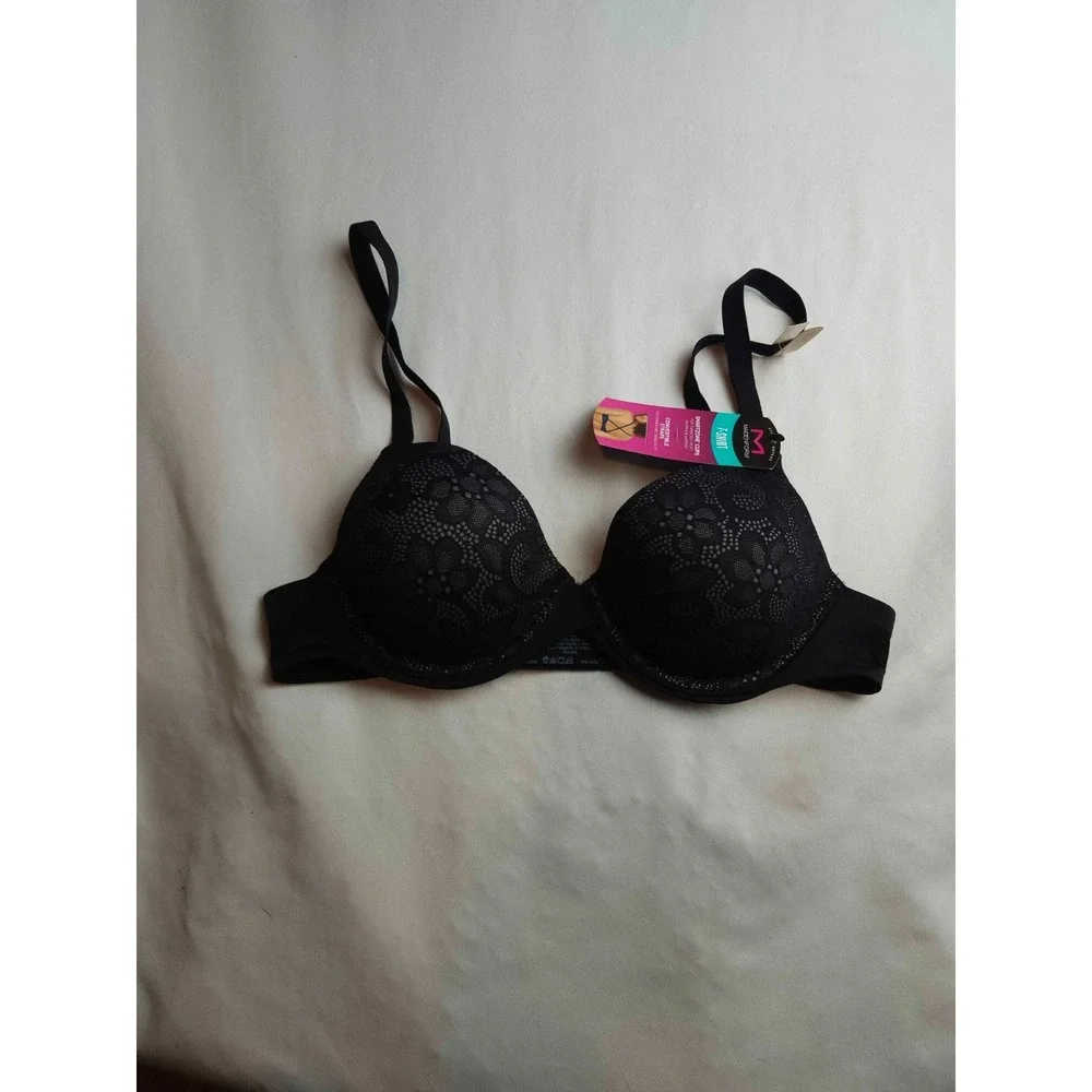 Maidenform One Fab Fit 2.0 T-Shirt Bra Women Size 34A Black Underwire DM7543 NWT
